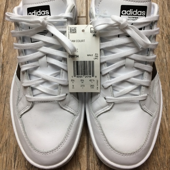 Adidas Team Court 'Cloud White' Sneakers Size M9 - Picture 2 of 10